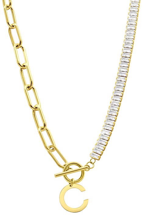 Silver Swarovski® Crystal Studded Pendant Necklace - CHARLES & KEITH CA