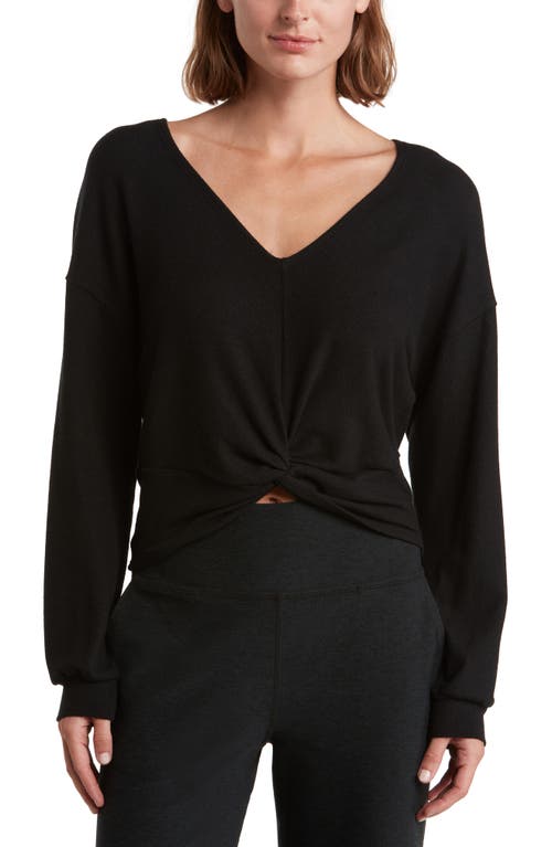 Beyond Yoga Twist Up Reversible Pullover Sweater in Black at Nordstrom, Size X-Large