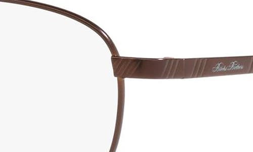 Shop Brooks Brothers 57mm Round Optical Glasses In Satin Dark Brown/demo Lens