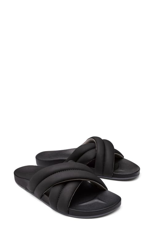 Hila Water Resistant Slide Sandal in Black /Black