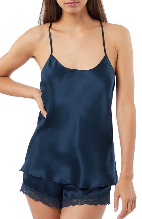 Pearly Silk Pajama Camisole in Navy