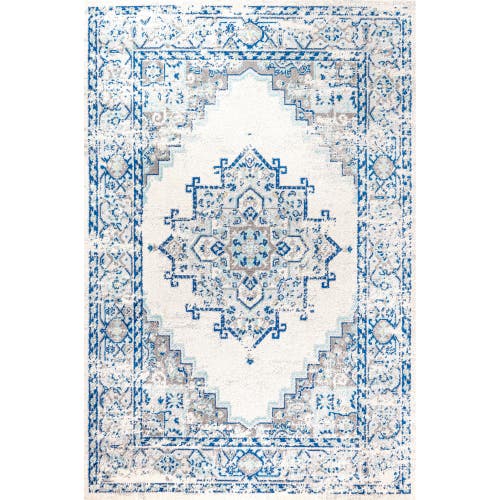 Jonathan Y Inigo Cottage Medallion Area Rug In Blue/gray