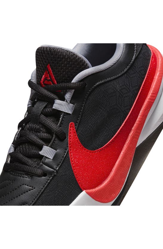 Shop Nike Kids' Giannis Antetokounmpo Freak 5 Basketball Shoe In Black/ Red/ Pure Platinum