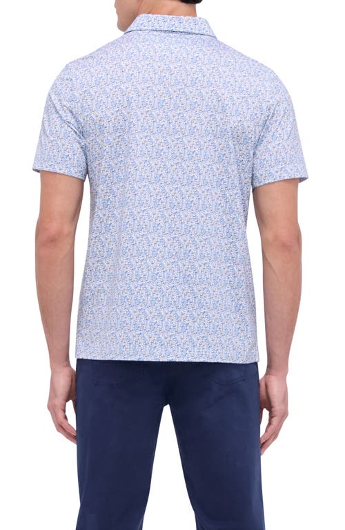 Shop Bugatchi Victor Ooohcotton® Barware Print Polo<br /> In Air Blue