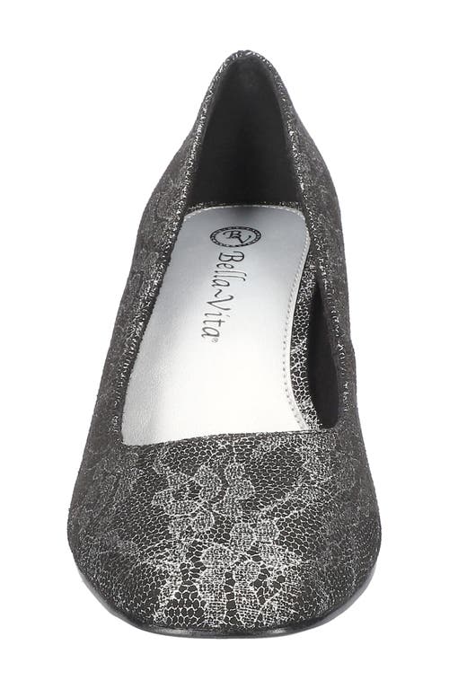 Bella Vita Jillian Square Toe Pump In Silver Lace