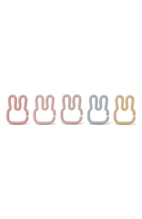 Loulou Lollipop Kids'  Assorted 5-pack Silicone Bunny Toy Links In Pink Multi