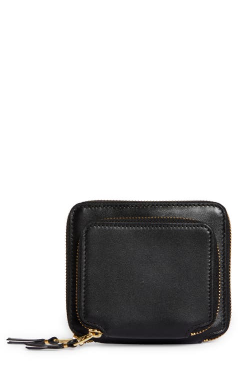 Outside Pocket Two-Compartment Leather Wallet