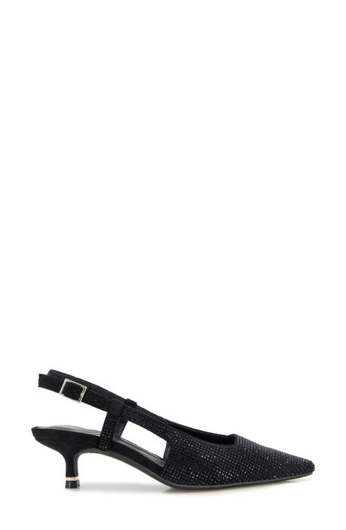 Kenneth Cole Martha Crystals Slingback Kitten Heel Pump In Black/black Micro