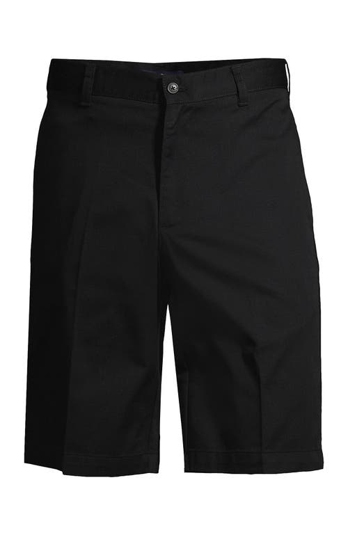 Shop Lands' End School Uniform Young  Plain Front Blend Chino Shorts In Black