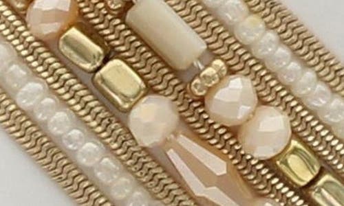 Shop Olivia Welles Abby Beaded Bracelet In Gold/ivory