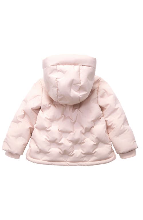 Rokka&rolla Baby Fleece Lined Heart Pattern Puffer Jacket In Pink