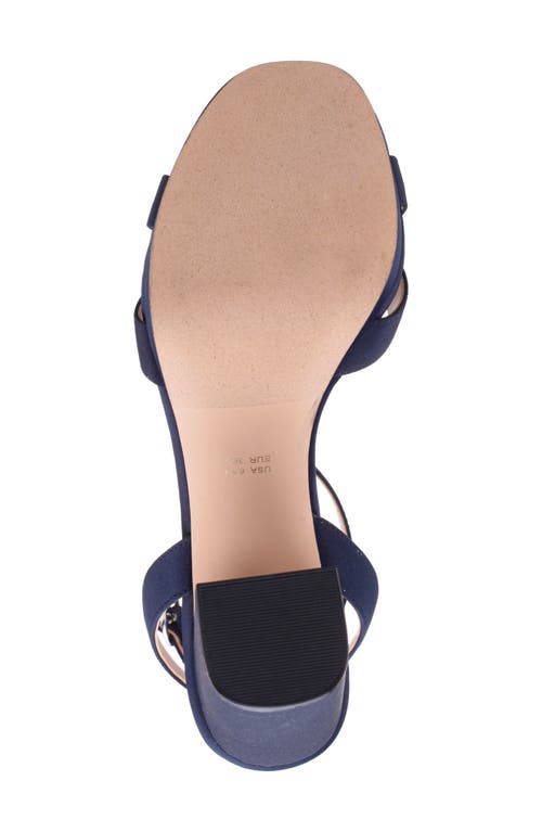 Nina Sheilia Ankle Strap Sandal In New Navy Luster Satin