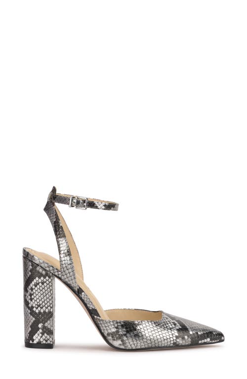 Jessica Simpson Nazela Pointed Toe Ankle Strap Pump In Chrome