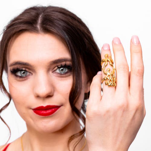 Lucy Quartermaine Women's Splash Armour Ring In Gold Vermeil In Gold