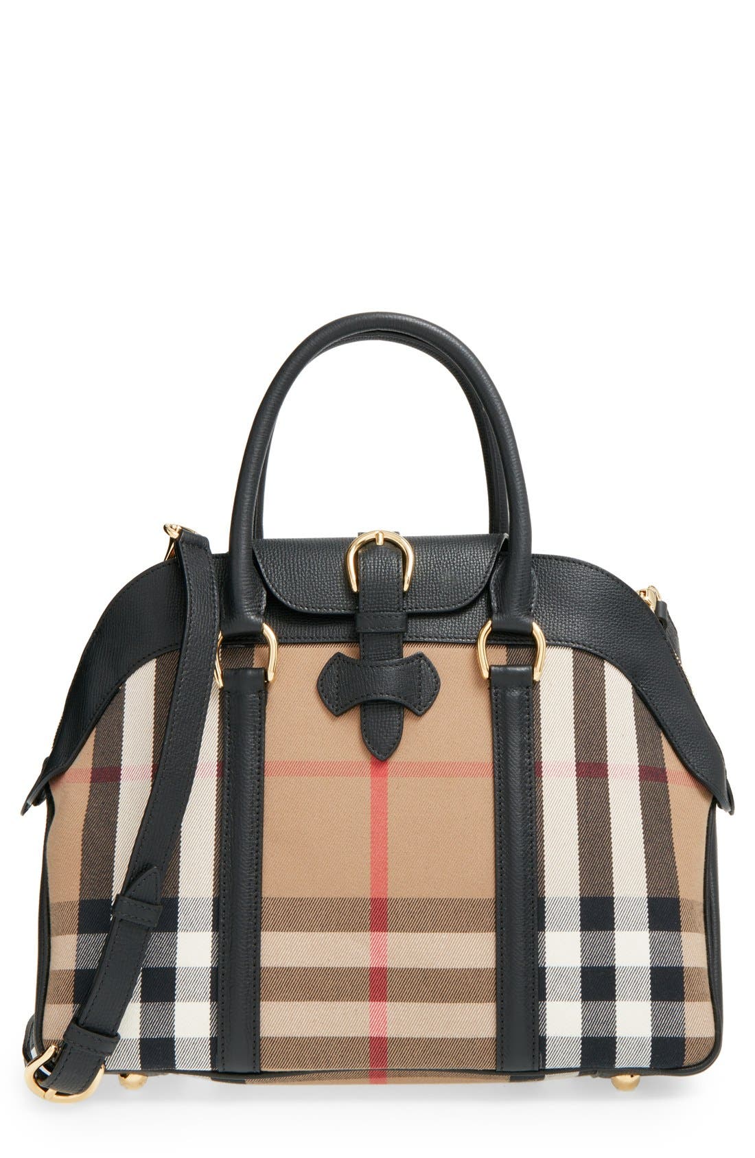 burberry house check satchel