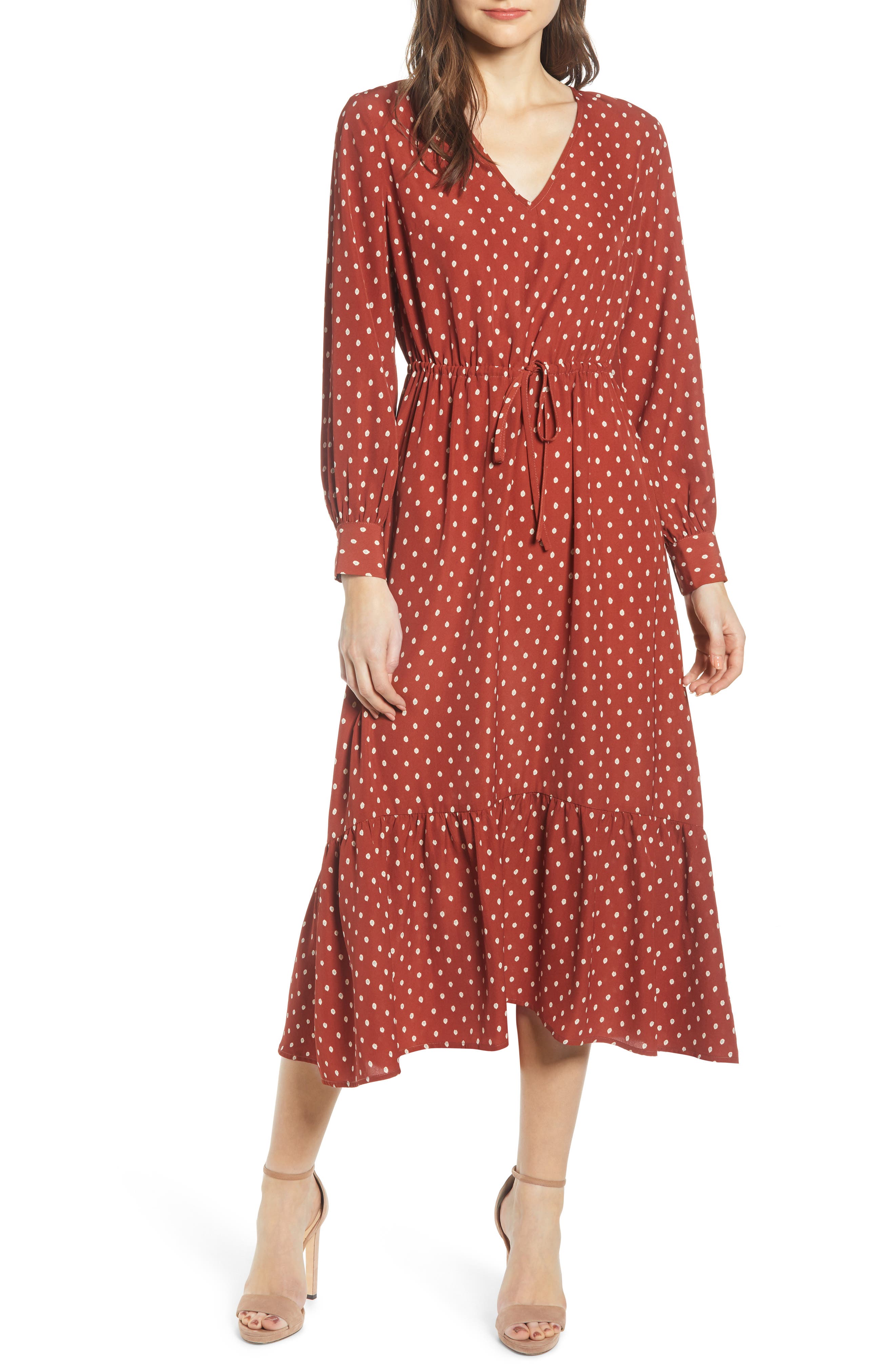 All In Favor Polka Dot Maxi Dress, Red