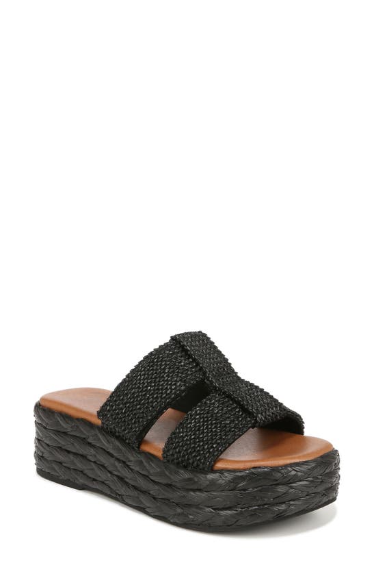 Shop Zodiac Izzy Raffia Platform Sandal In Black Raffia