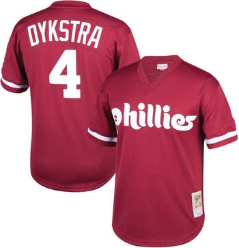 Mitchell & Ness Youth Mitchell & Ness Lenny Dykstra Burgundy Philadelphia  Phillies Cooperstown Collection Mesh Batting Practice Jersey