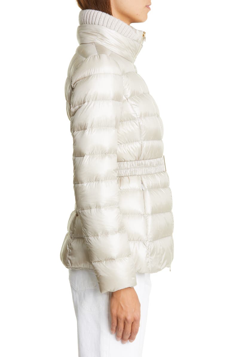 Herno Claudia Rib Collar Inset Belted Down Jacket | Nordstrom