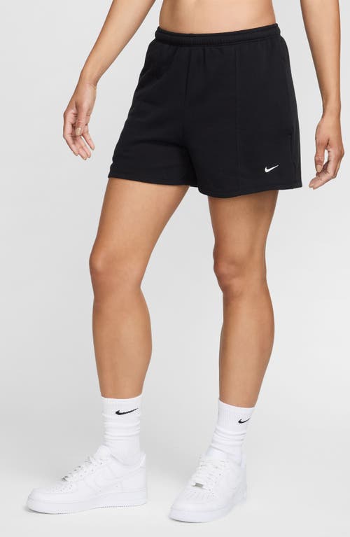 Shop Nike Chill High Waist French Terry Shorts In Black/sail