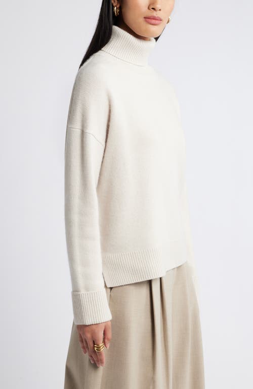 Shop Nordstrom Wool & Cashmere Turtleneck Sweater In Ivory Sand