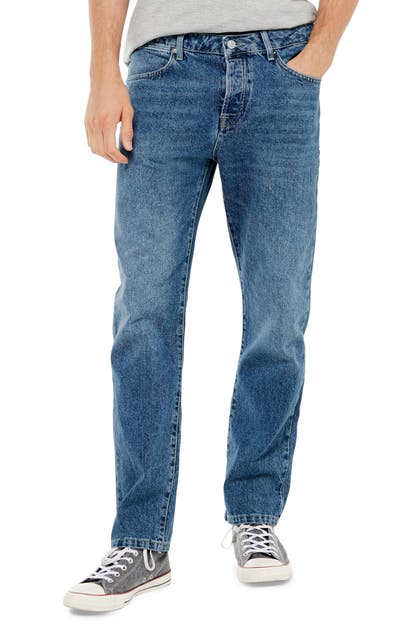 Topman Straight Leg Dad Jeans In Blue | ModeSens