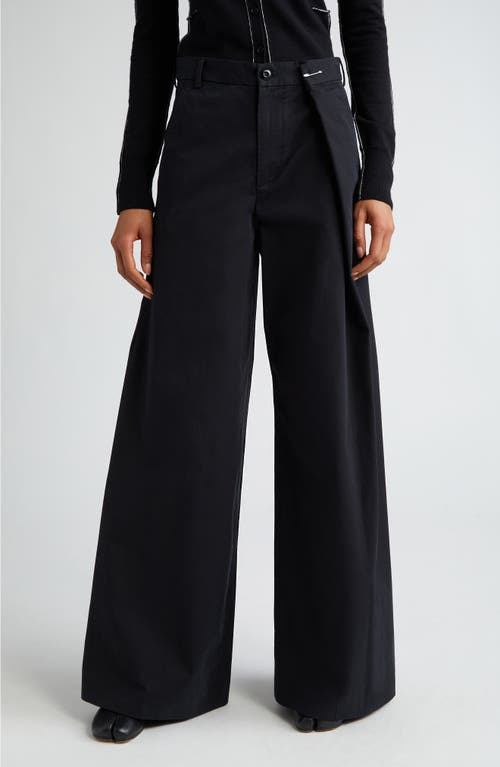 Shop Mm6 Maison Margiela Flare Cotton Pants In Black