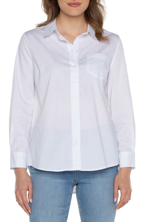 Liverpool Los Angeles Classic Fit Front Button Shirt in White 