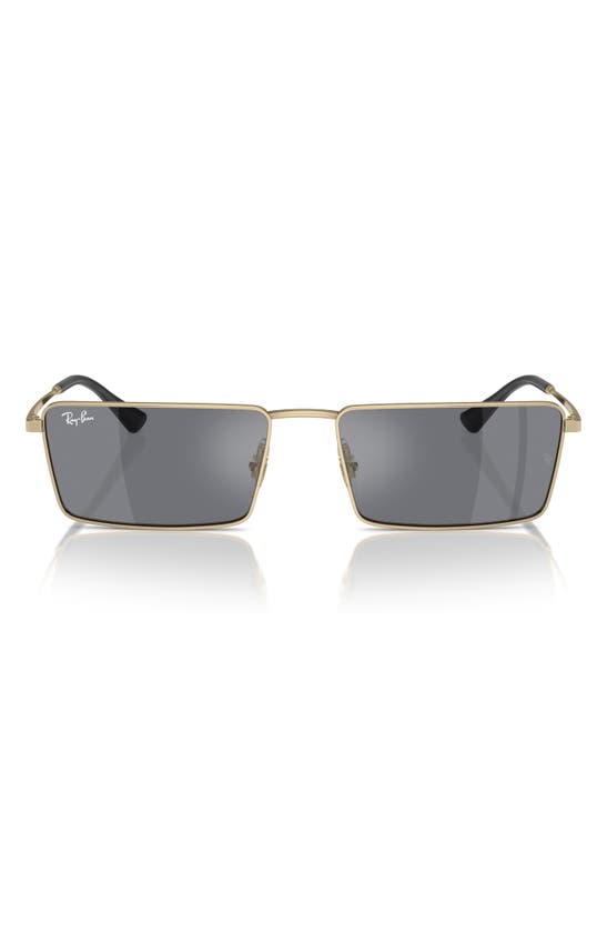 Shop Ray Ban Ray-ban Emy 56mm Rectangular Sunglasses In Light Gold