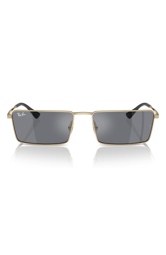 Ray Ban Ray-ban Emy 56mm Rectangular Sunglasses In Light Gold