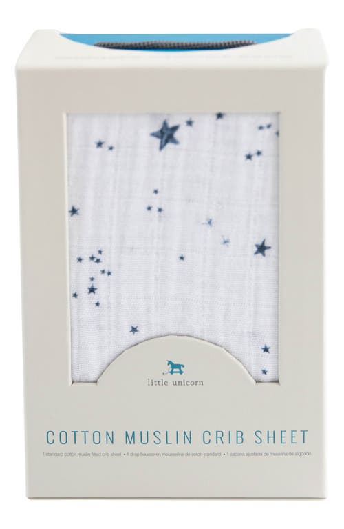little unicorn Cotton Muslin Crib Sheet in Shooting Stars at Nordstrom