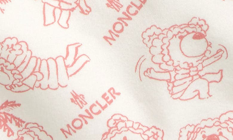 Shop Moncler Bear Print Beanie & Bib Set In Pink
