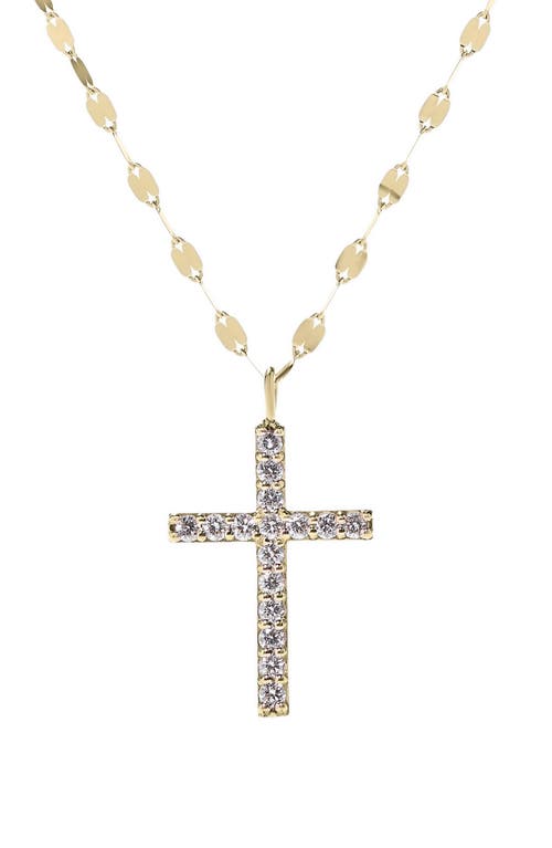 Lana Diamond Cross Pendant Necklace in Yellow Gold at Nordstrom, Size 18