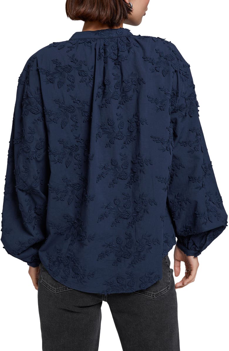 & Other Stories Band Collar Cotton Blouse Nordstrom