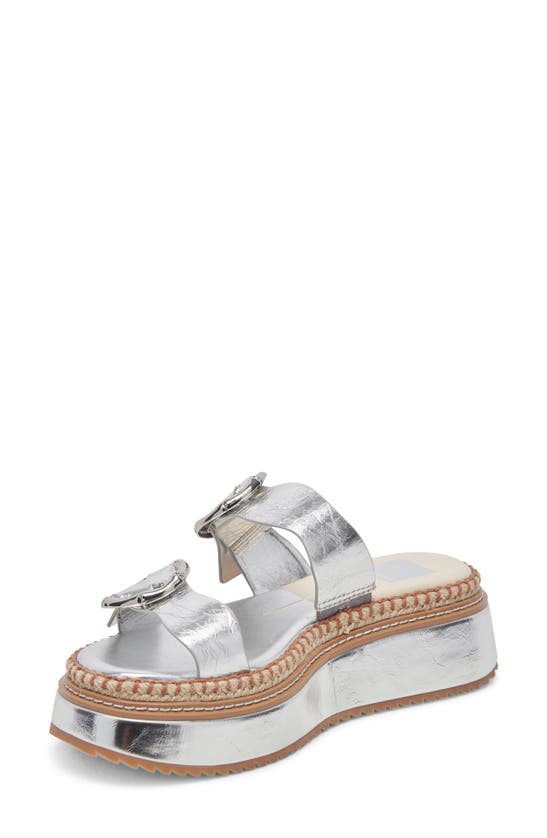 Shop Dolce Vita Rysha Platform Sandal In Silver Crinkle Patent