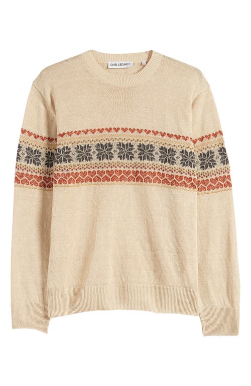 OUR LEGACY Hemp Fair Isle Jacquard Sweater Snow at Nordstrom, Us