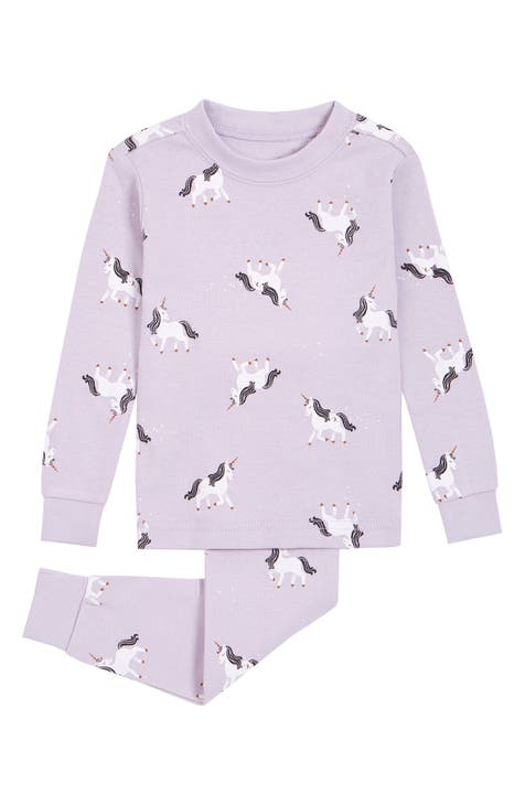 Unicorn Print Fitted Two-Piece Organic Cotton Pajamas (Baby)