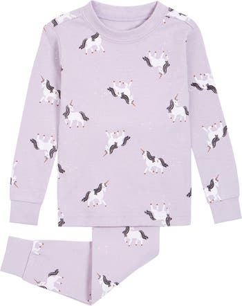 FIRSTS by Petit Lem Unicorn Print Fitted Two-Piece Organic Cotton