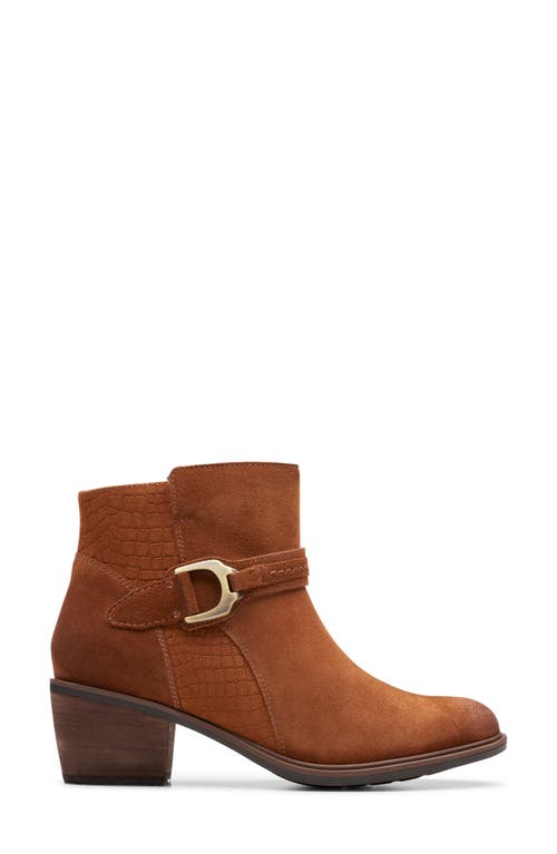 Shop Clarksr Clarks(r) Neva Buckle Bootie In Dark Tan Suede