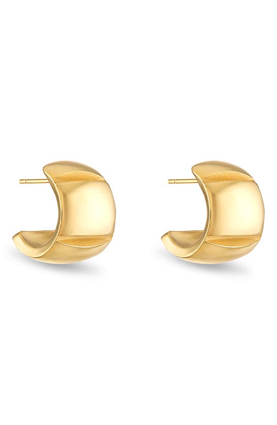 Shop Pamela Zamore Veda Wide Hoop Earrings In Gold