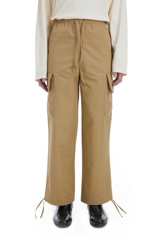 Drawstring Cargo Pants in Khaki