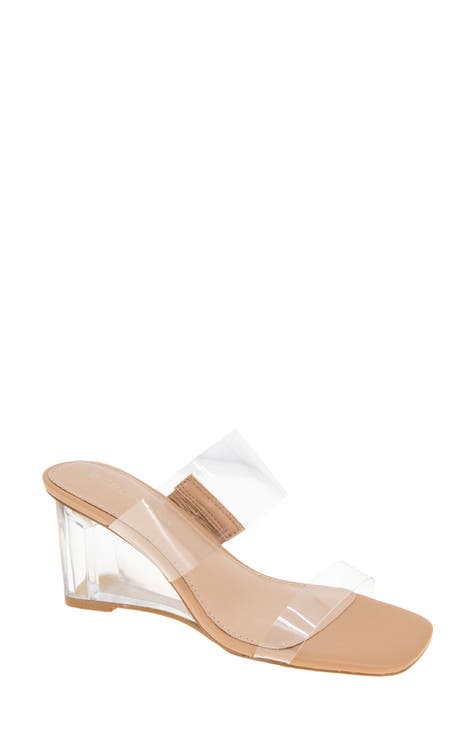 Bcbg black wedge sandals sale