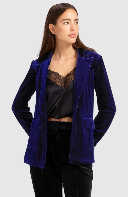 Shop Belle & Bloom Eternity Velvet Blazer In Royal Blue