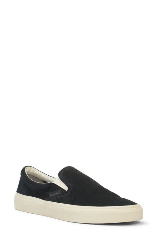 Tom Ford Blue Suede Slip On In 3nw02 Black/ Cream