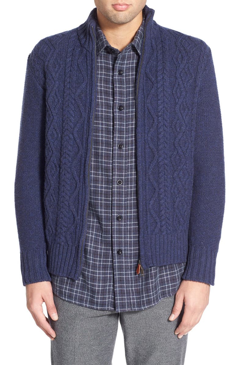 Inis Meain 'Cosmoaran' Cable Knit Zip Cardigan | Nordstrom