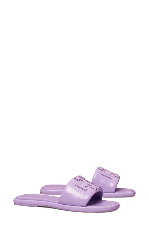 Shop Tory Burch Double-t Leather Sport Slide Sandal In Lavender Cloud