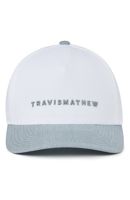 Shop Travismathew Passing Lane Snapback Baseball Cap In White/heather Grey