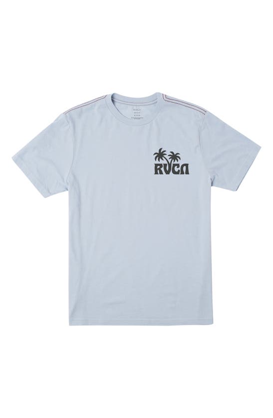 Rvca Kids' Sundowner Graphic T-shirt In Deja Blue