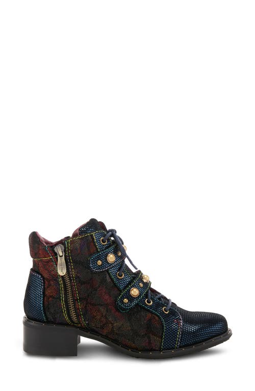 Shop L'artiste By Spring Step Chrissy Lace-up Bootie In Navy Multi