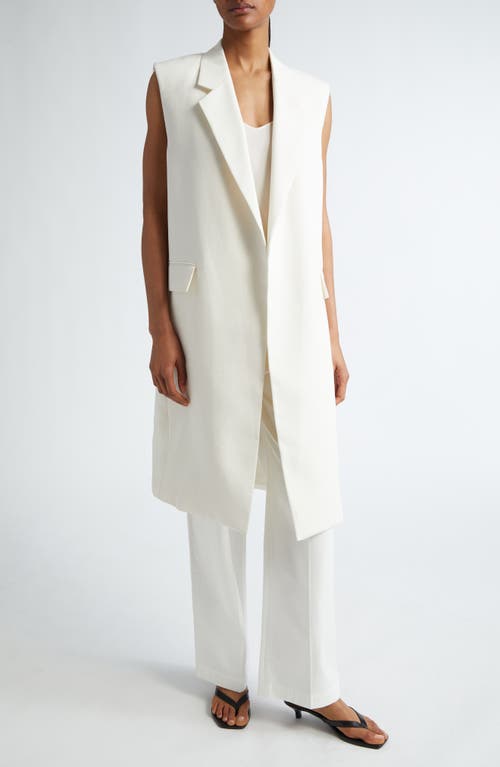 Shop Totême Toteme Grain De Poudre Long Vest In Off White